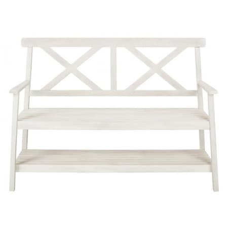 Safavieh 49.21 in. Mayer Outdoor Bench, White PAT6744B